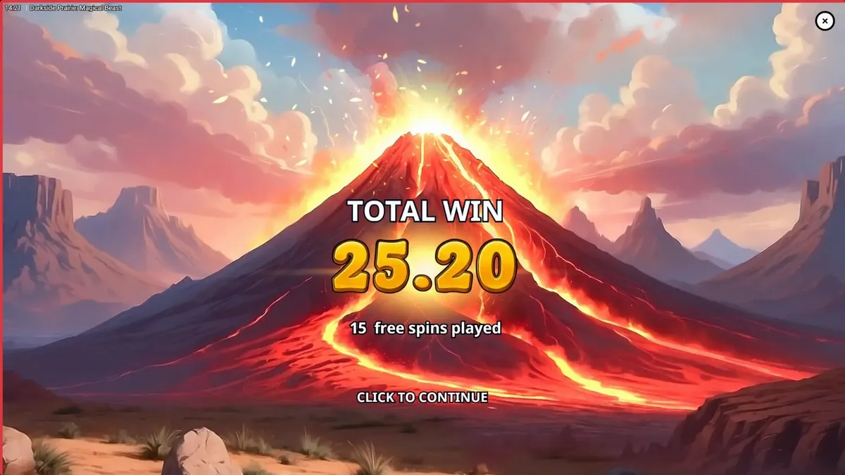 Darkside Prairie: Magical Beasts slot machine gameplay screen